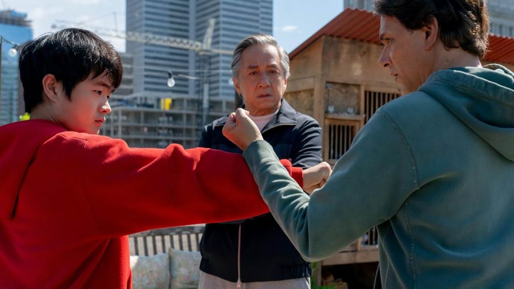 Li Fong training with Mr. Han and LaRusso in Karate Kid Legends
